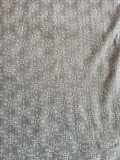 Lavander All Over Geometrical Embroidered Fabric