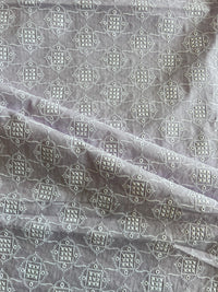Lavander All Over Geometrical Embroidered Fabric