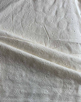 Cream Embroidered Cotton Fabric