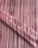 Peach Multi Colour Stripes Print with Self Sequence Work Fabric