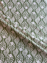 Green Cotton Printed Fabric