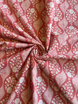 Peach Cotton Printed Fabric