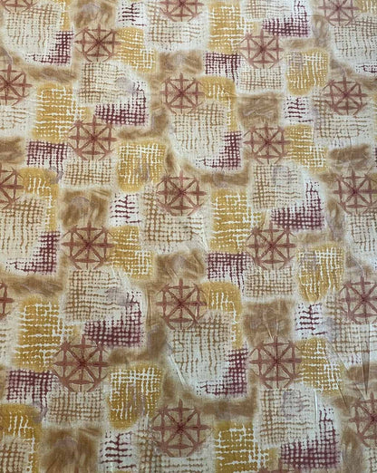 Mustard Geometrical Printed Cotton Fabric