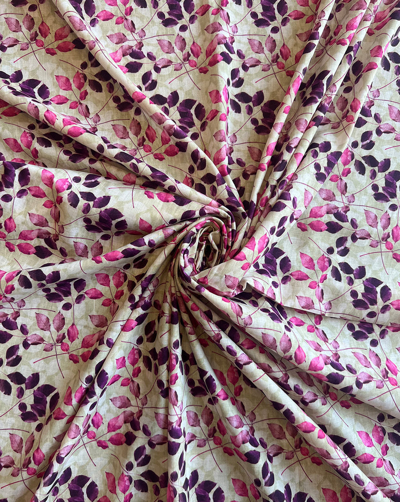 Leaf Printed Cotton Fabric