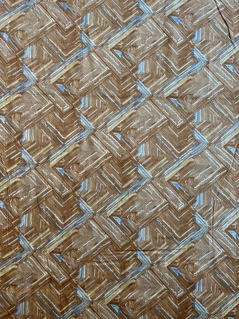 Mustard Geometrical Printed Cotton Fabric