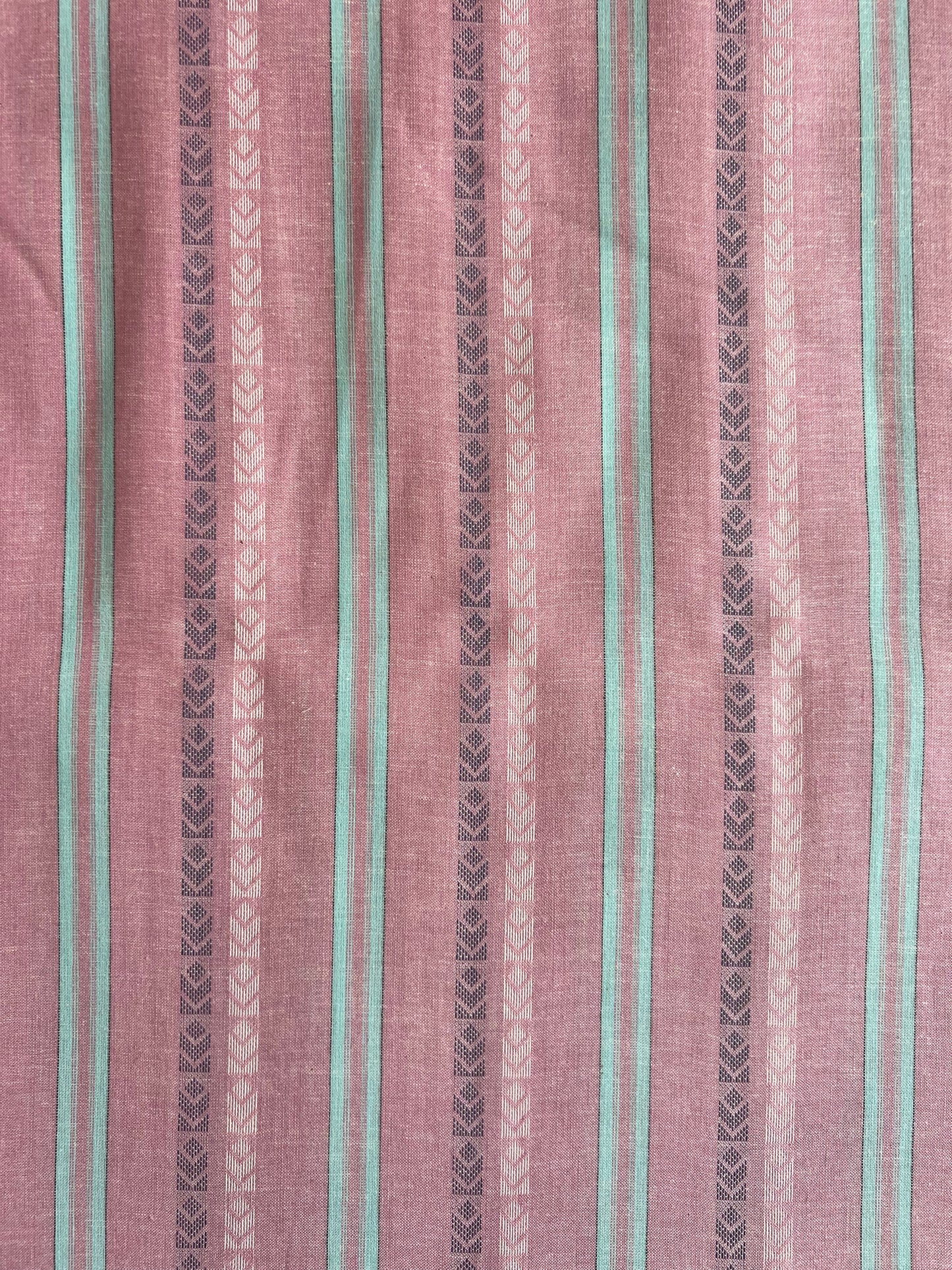 Pink Geometrical Weaved Cotton Fabric