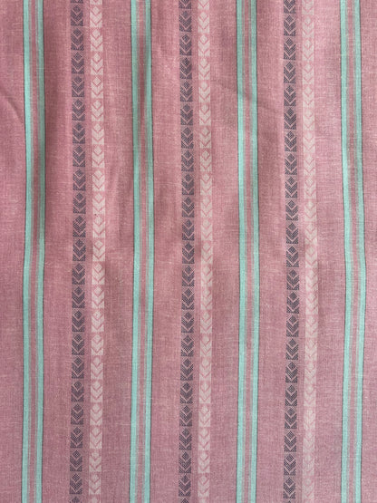 Pink Geometrical Weaved Cotton Fabric