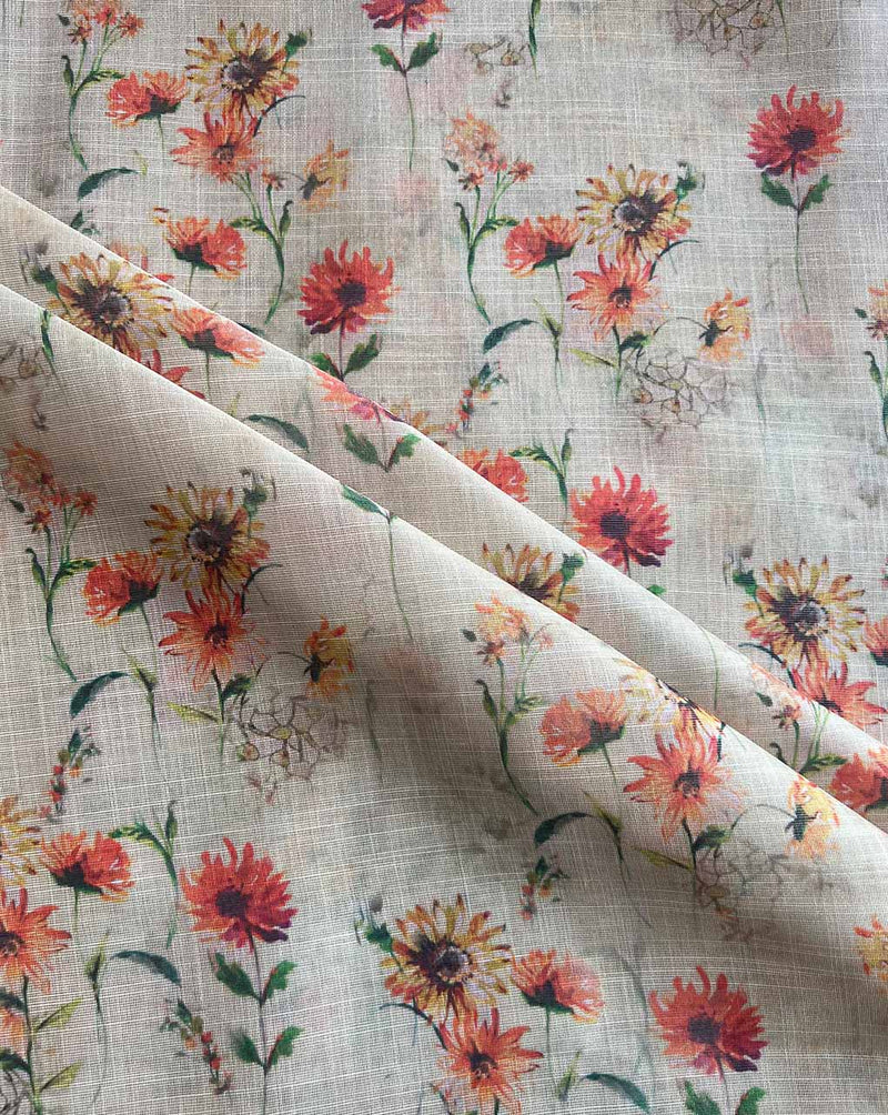 Floral Printed Tissue Fabric