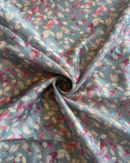 Leaf Printed Tissue Fabric