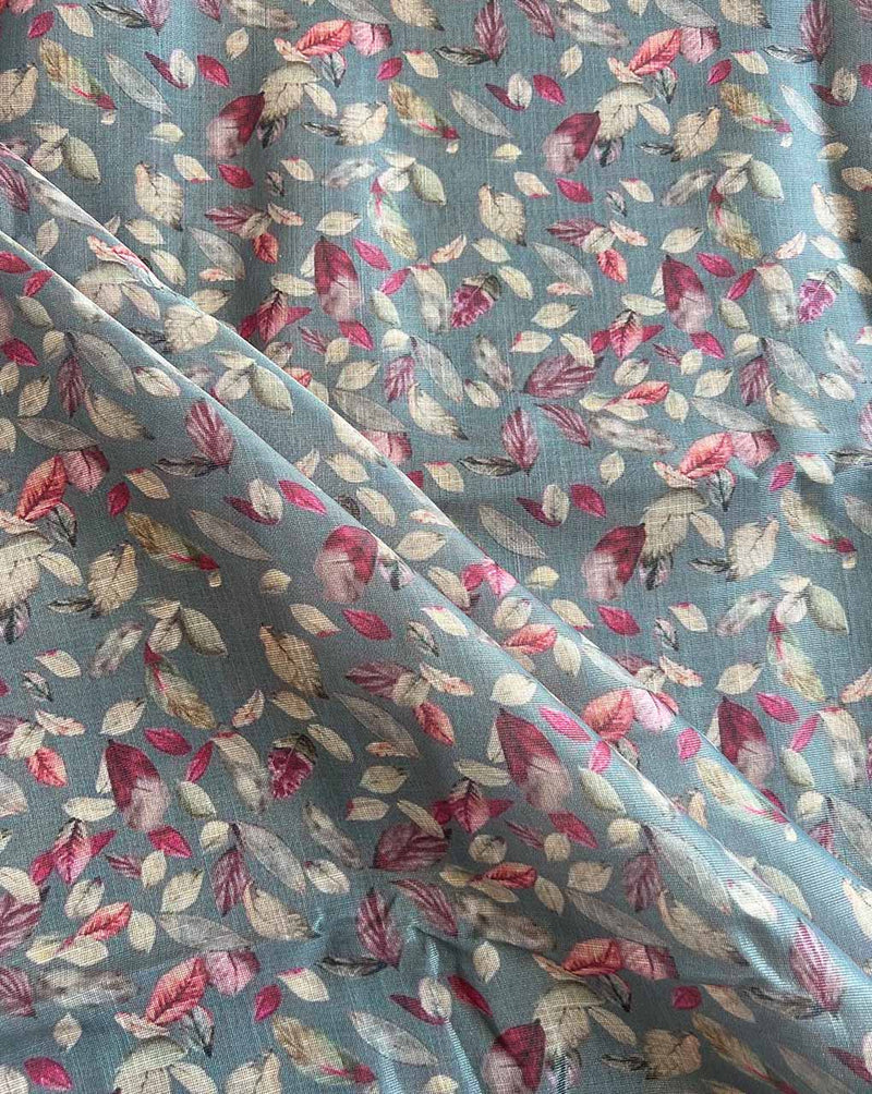 Leaf Printed Tissue Fabric