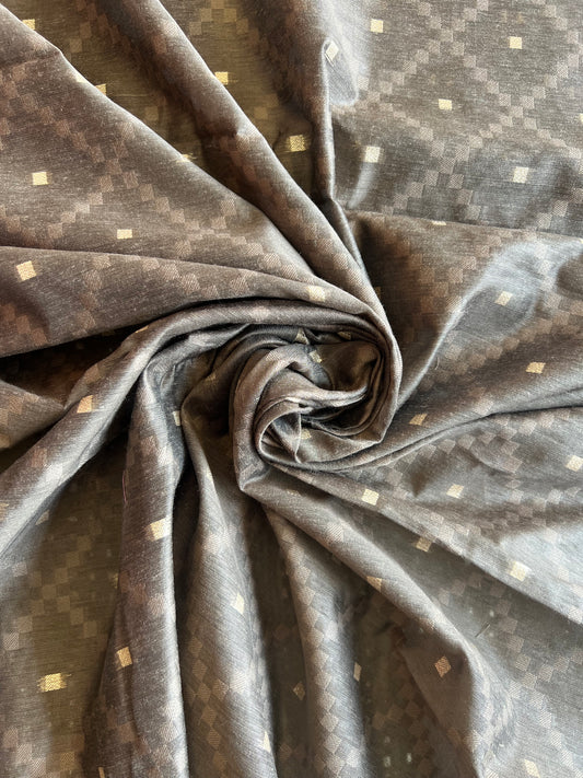 Brown Weaved Chanderi Fabric