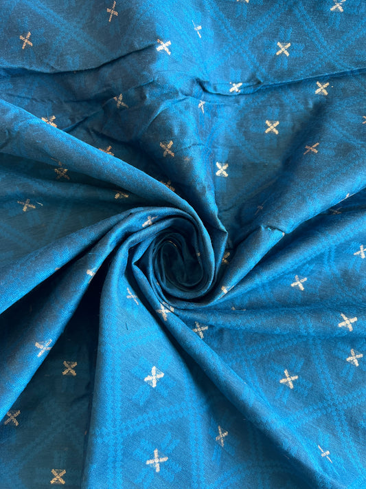 Blue Weaved Chanderi Fabric