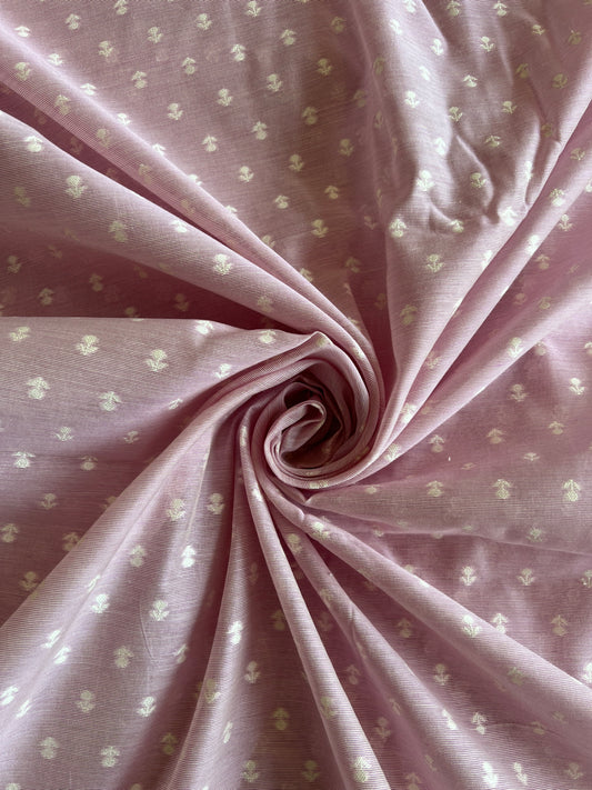 Lavander Small Weaved Buti Chanderi Fabric