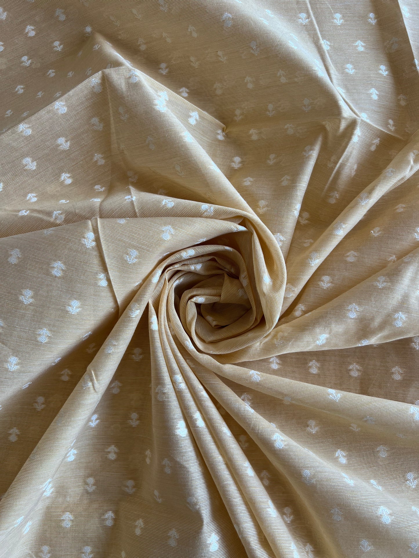 Lemon Small Weaved Buti Chanderi Fabric