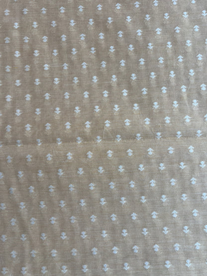 Lemon Small Weaved Buti Chanderi Fabric