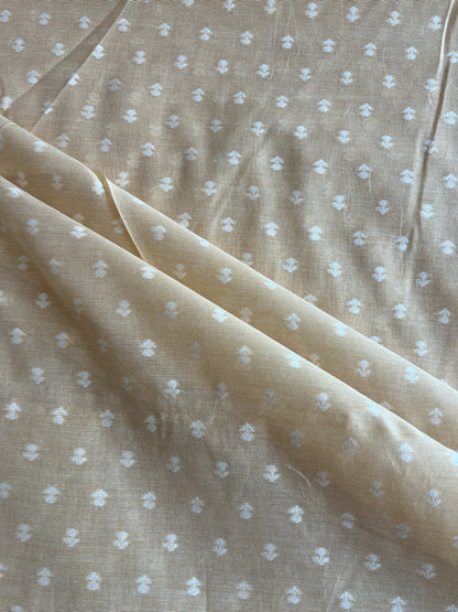 Lemon Small Weaved Buti Chanderi Fabric