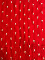 Red Chanderi Embroidered Fabric