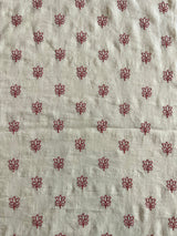 Off White Embroidered Buti Chanderi Fabric