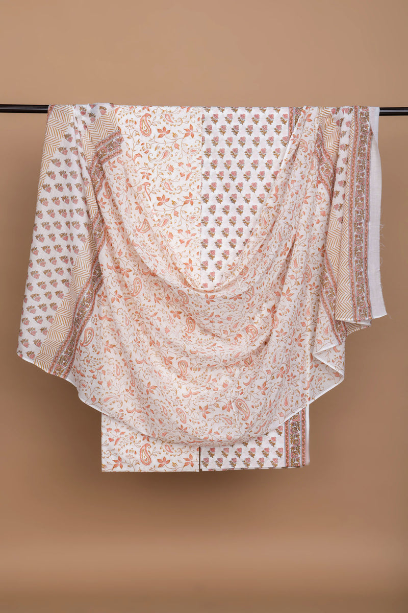 Cotton Hand Block Printed Suit with Mulmul Dupatta