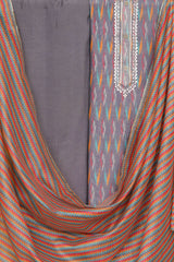 Chanderi Ikat Printed Suit with Gota Patti Work