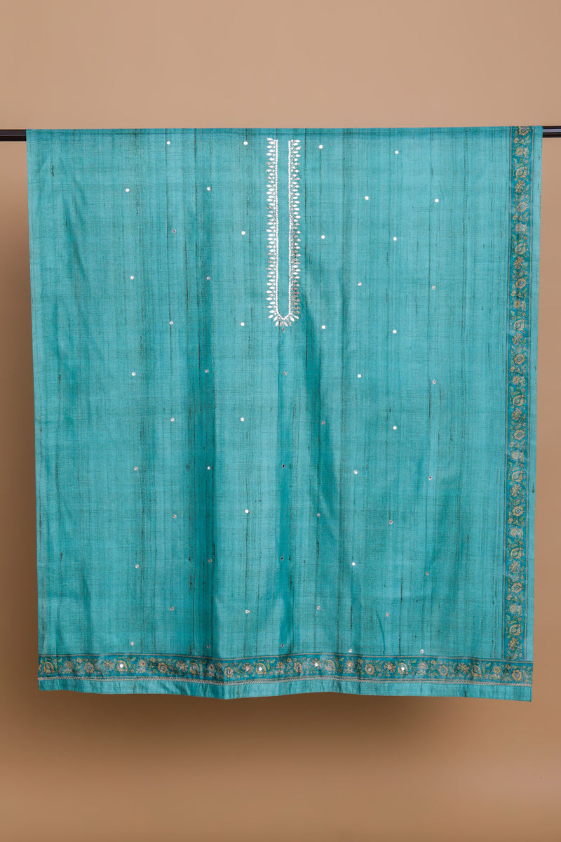 Rama Green Chanderi Suit with Gota Patti Work