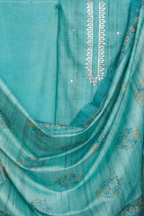 Rama Green Chanderi Suit with Gota Patti Work