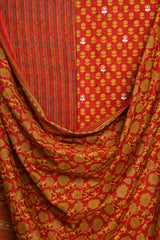 "Cotton Hand Block Printed Gota Patti Jaipuri Print Mirror Work Embroidered"