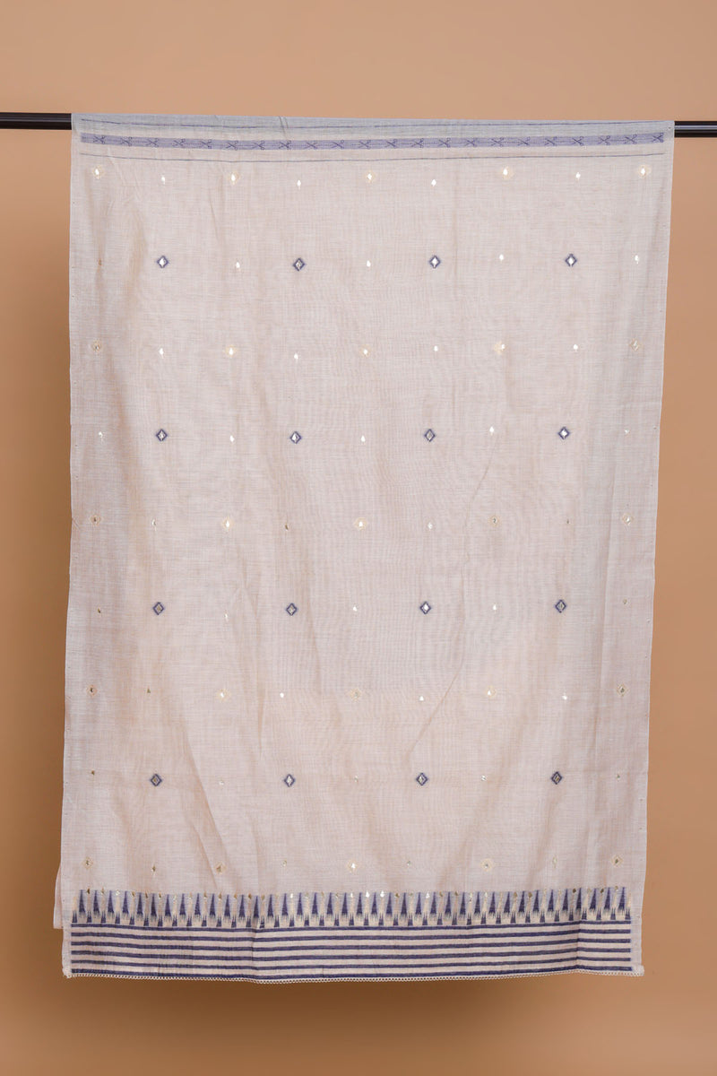 Chanderi Suit with Blue Weaved Dupatta