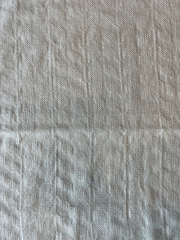 Off White Embroidered Kota Doriya Fabric
