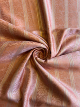 Peach Self Weaved Silk Fabric