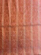 Peach Self Weaved Silk Fabric