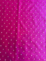 Rani Pink Colour Self Weaved Maheshwari Silk Fabric