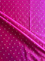 Rani Pink Colour Self Weaved Maheshwari Silk Fabric