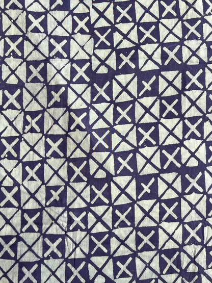 Purple Geometrical Batik Printed Cotton Fabric