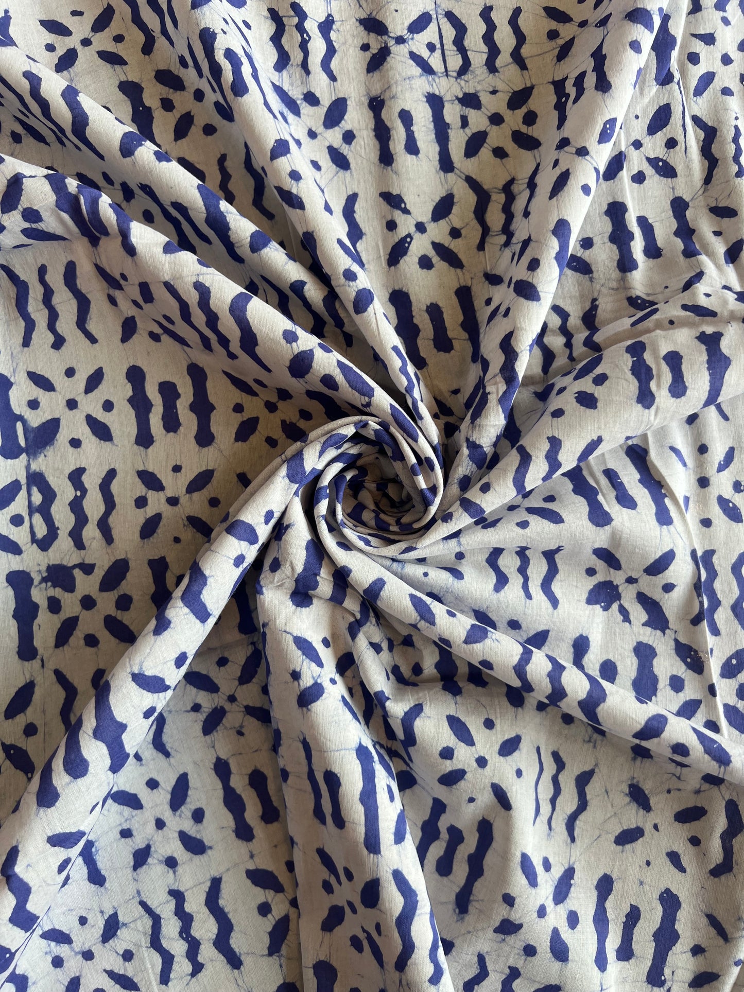 Lavander Geometrical Batik Printed Cotton Fabric