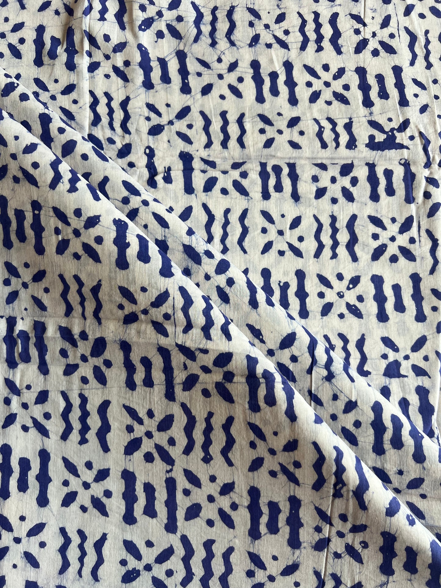 Lavander Geometrical Batik Printed Cotton Fabric