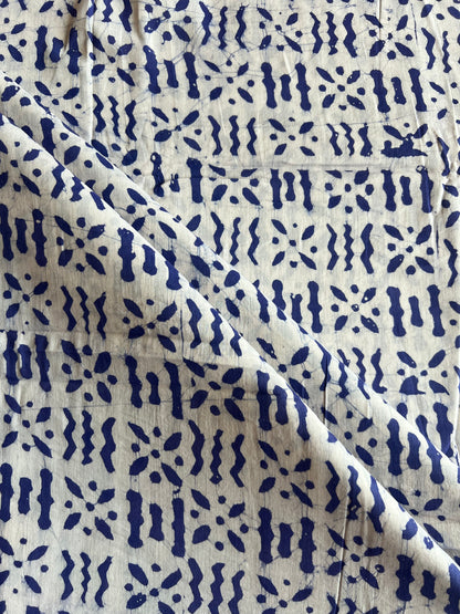 Lavander Geometrical Batik Printed Cotton Fabric