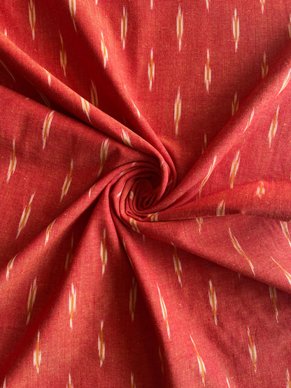 Geometric Woven Washed Ikat Cotton Fabric