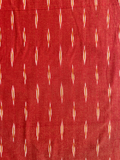Geometric Woven Washed Ikat Cotton Fabric
