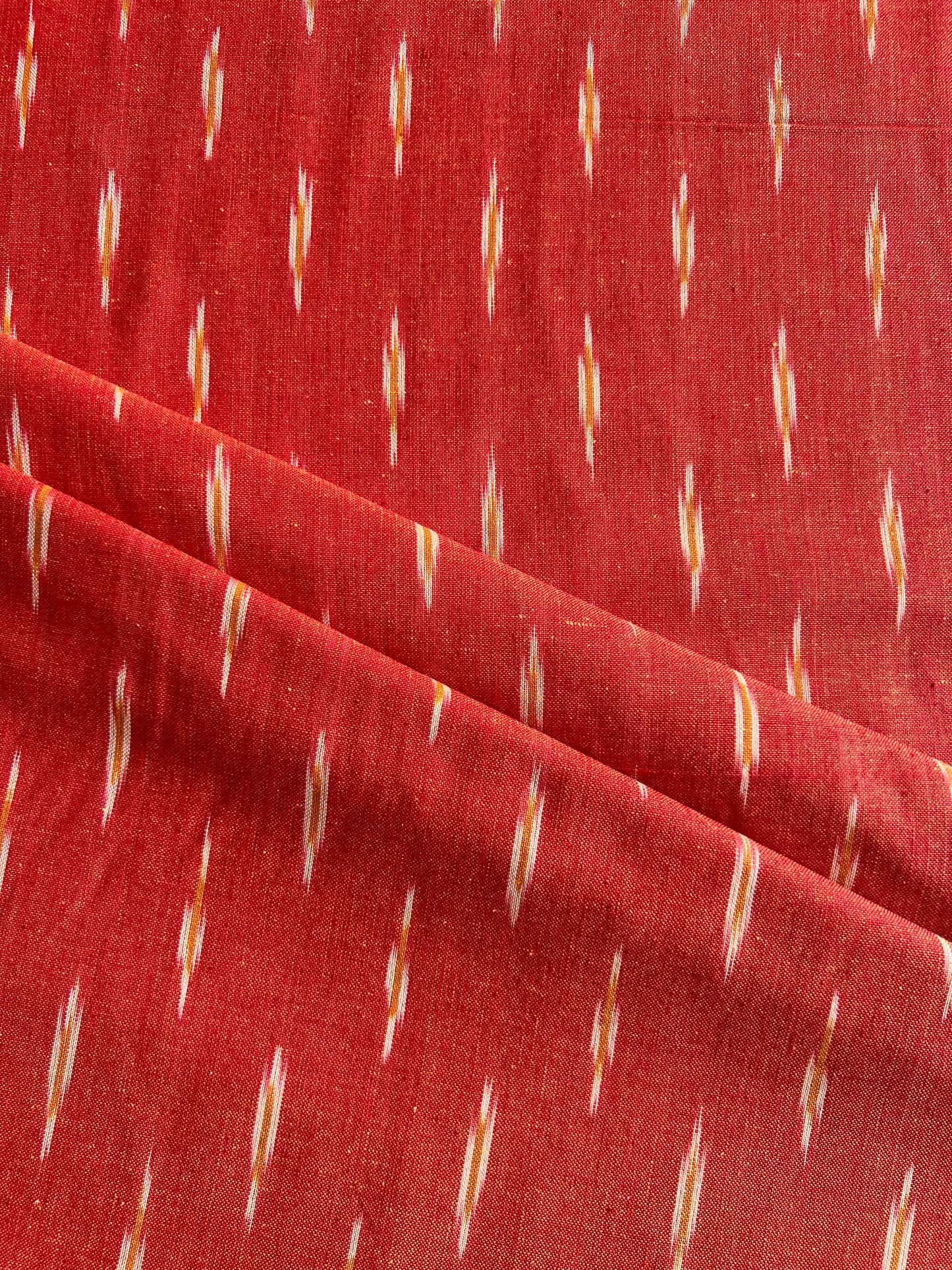 Geometric Woven Washed Ikat Cotton Fabric