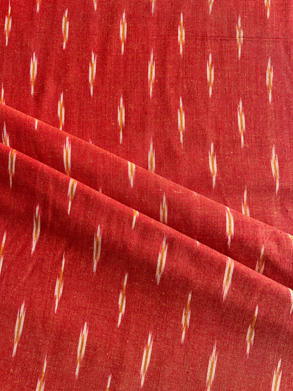 Geometric Woven Washed Ikat Cotton Fabric
