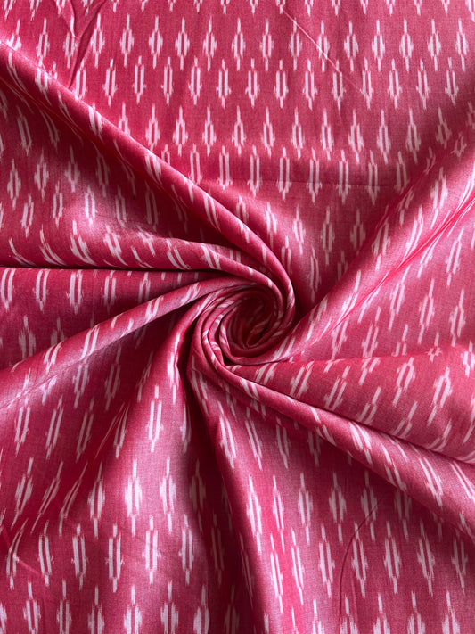 Silk Woven Washed Ikat Cotton Fabric