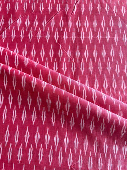 Silk Woven Washed Ikat Cotton Fabric