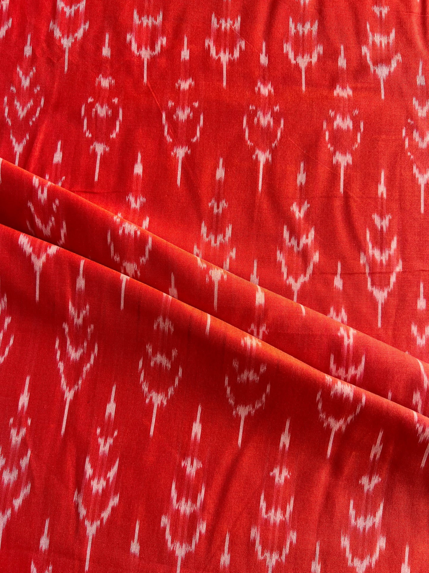 Silk Woven Washed Ikat Cotton Fabric