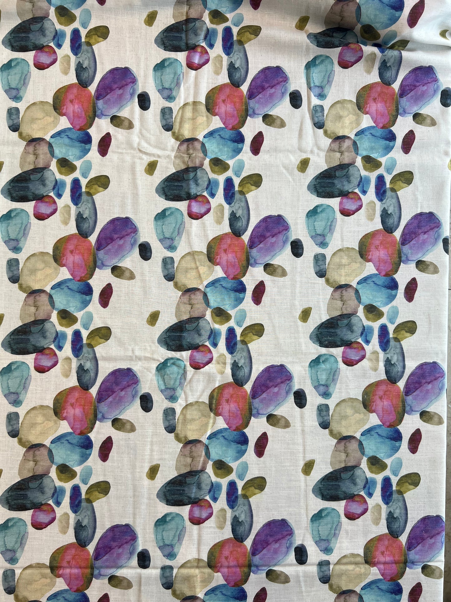 Hand Painted Pattern Cotton Linen Fabric