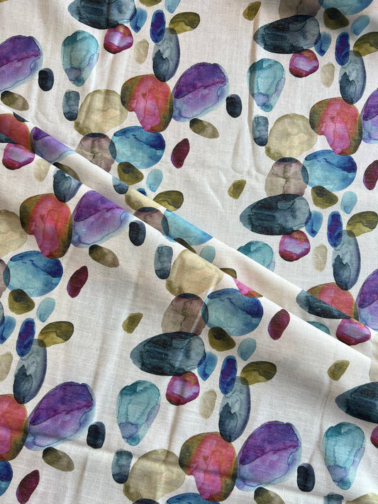 Hand Painted Pattern Cotton Linen Fabric