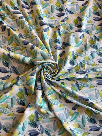 Abstract Printed Cotton Linen Fabric
