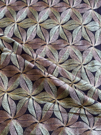 Coffee Multi Colour Embroidered 2 by 2 Rubia Fabric