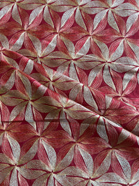 Maroon Multi Colour Embroidered 2 by 2 Rubia Fabric
