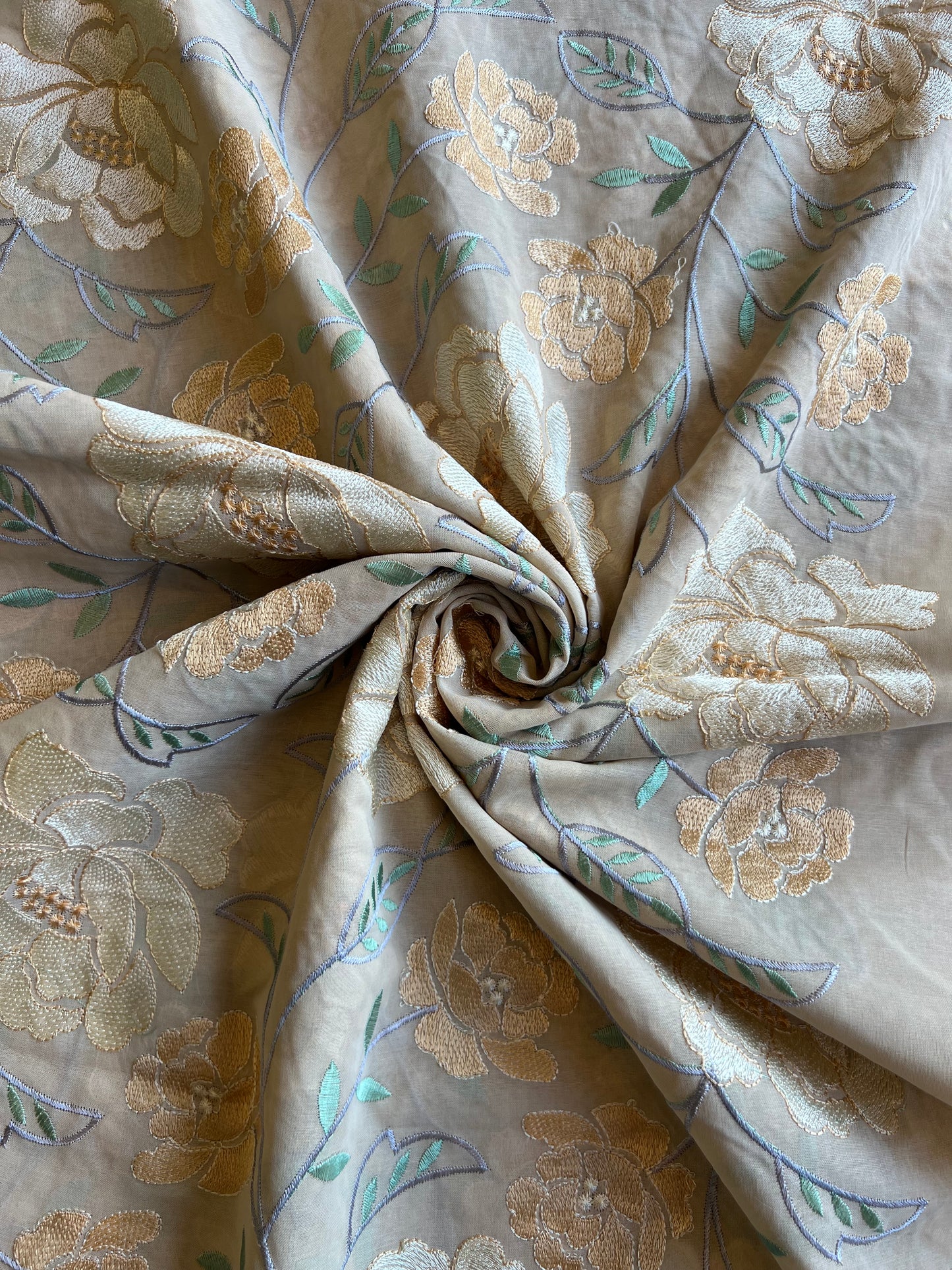 Beieg Embroidered 2 by 2 Rubia Fabric